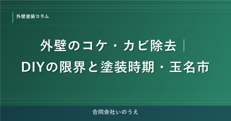 外壁のコケ・カビ除去｜DIYの限界と塗装時期・玉名市
