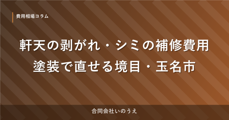 軒天の剥がれ・シミの補修費用｜塗装で直せる境目・玉名市